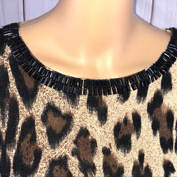 INC Leopard print beaded embellished sweater Small - Picture 5 of 7